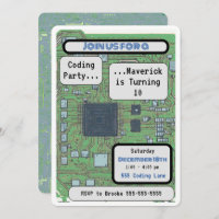 Codage de la puce informatique fête d'anniversaire