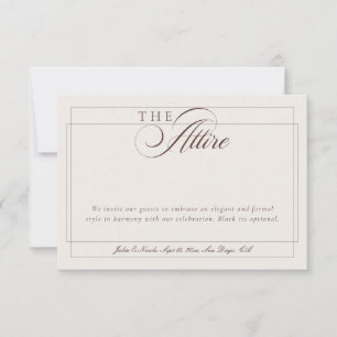 Invitation Code de tenue formelle Calligraphie Choco Ivory Cl