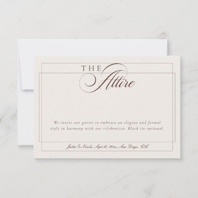 Invitation Code de tenue formelle Calligraphie Choco Ivory Cl (Devant)