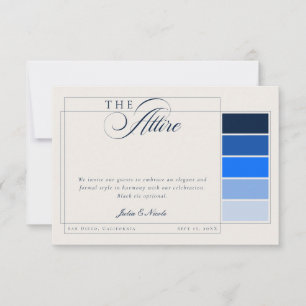 Invitation Code de tenue formelle calligraphie ivoire marine