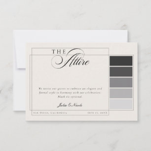 Invitation Code de tenue formelle calligraphie ivoire noir cl