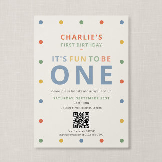 Invitation Code QR Amusant Pour Être Un Premier Anniversaire