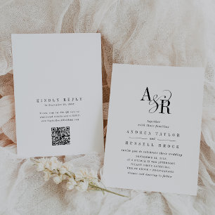 Invitation Code QR ANDREA Classique Élégant Chic Mariage Uniq