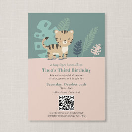 Invitation Code QR Anniversaire Enfants Tiny Tiger Douce Jung