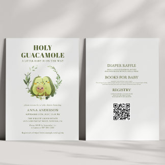 Invitation Code QR Avocado Holy Guacamole Baby Shower