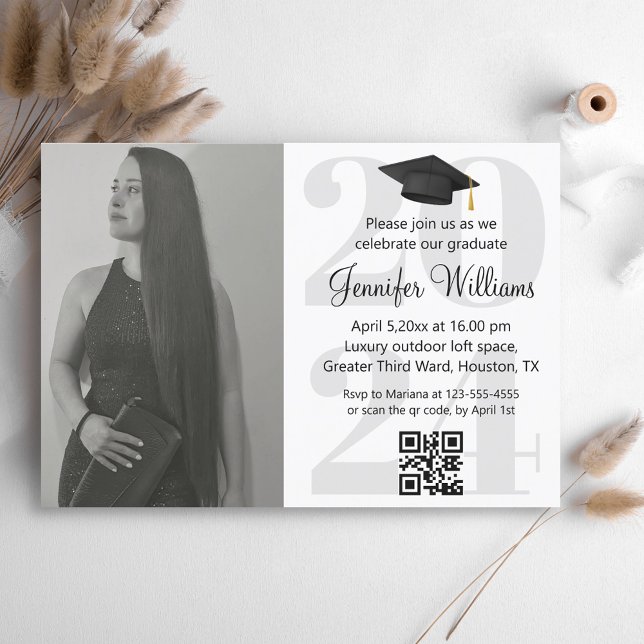 Invitation code QR de la fête de fin d'études 2026 minimal (Créateur téléchargé)