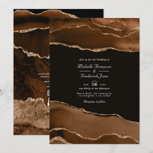 Invitation Code QR de mariage à l'aquarelle d'agate Desert Go