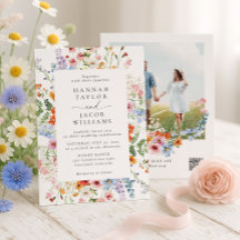 Code QR de mariage aux fleurs sauvages de prairie