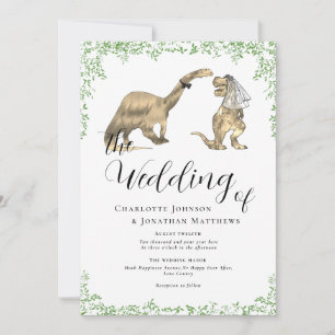 Invitation Code QR de mariage de dinosaure drôle