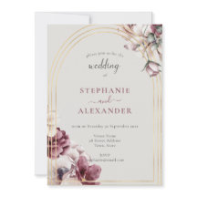 Code QR de mariage floral prune poussiéreux