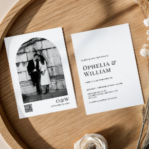 Invitation Code QR de mariage photo d'architecture minimalist