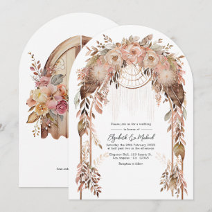 Invitation Code QR de mariage western chic bohème rustique