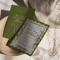 Code QR de napperon à dentelle vert olive pour mar