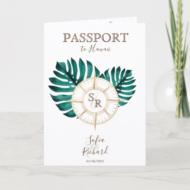 Invitation Code QR de passeport de mariage de destination de  (Devant)