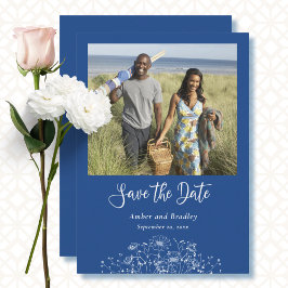 Invitation Code QR de photo de mariage simple fleur sauvage b