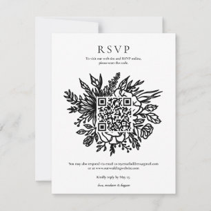 Invitation Code QR de réponse de mariage à la verdure élégant