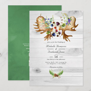 Invitation Code QR de réponse de mariage rustique aquarelle