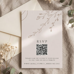Invitation Code QR de réponse en ligne neutre floral pour sit