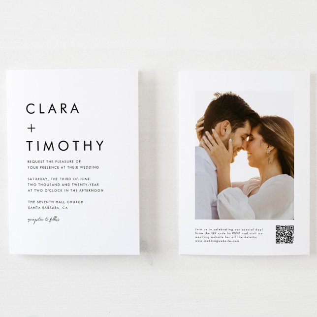 Invitation Code QR de script classique minimal en un seul Mar (Créateur téléchargé)