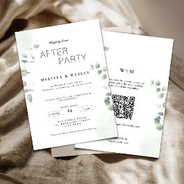 Invitation Code QR de verdure Mariage Party « Pour toujours h