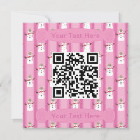 Code QR du détective Snowman rose amusant et fanta