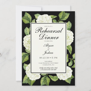 Invitation Code QR du dîner de répétition aux hortensias blan