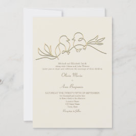 Invitation Code QR du Mariage d'or romantique