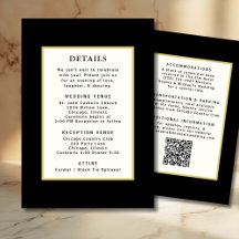 Code QR du Modèle de détails du Mariage Black Gold