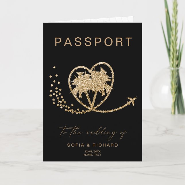 Invitation Code QR du passeport de mariage de destination tro (Devant)