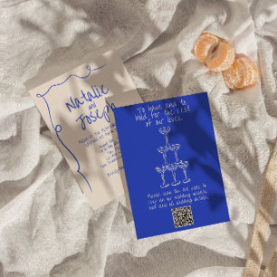 Invitation Code QR écrit main tiré Mariage moderne unique
