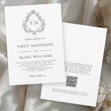 Code QR Élégant Mariage officiel monogramme de crê
