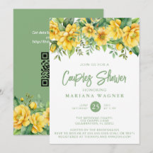 Code QR Fête de Couple Fleur de Sauge Jaune