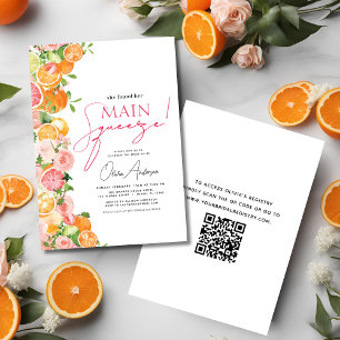 Invitation Code QR - Fête des mariées principale de stries d'
