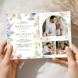 Invitation Code QR Fleurs de printemps douces Mariage tout-en