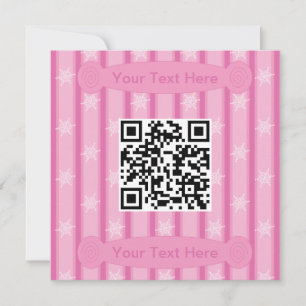 Invitation Code QR flocon de neige rose amusant et fantaisist