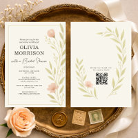 Code QR Floral Wildflower pour la Mariée