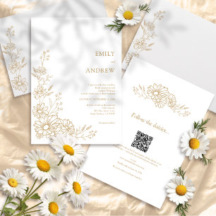 Invitation Code QR Jardin Botanique Or Tout En Un Mariage