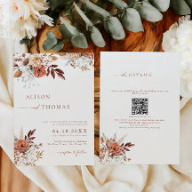 Code QR mariage 2 en 1 Boho Terracotta