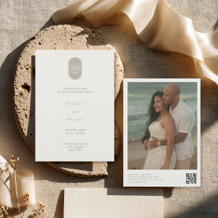 Invitation Code QR mariage arbre chêne vintage