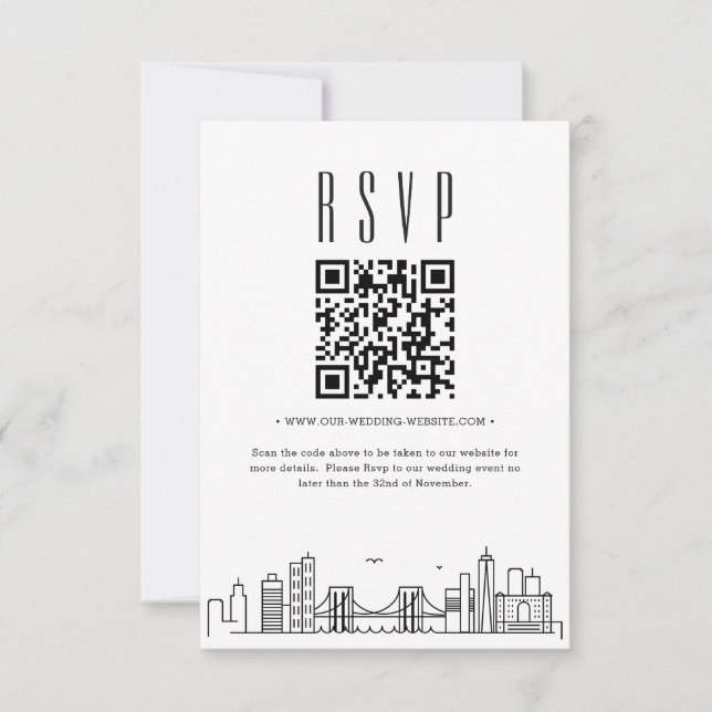 Invitation Code QR Mariage Brooklyn RSVP (Devant)