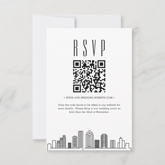 Invitation Code QR Mariage de Houston RSVP (Devant)