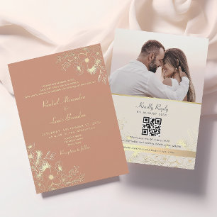 Invitation Code QR Mariage Floral Terracotta