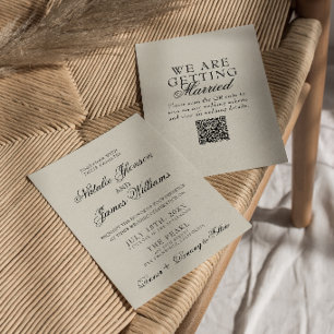 Invitation Code QR Mariage Rétro Fantaisiste de Vieille Fortu