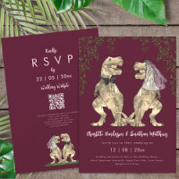 Code QR Mariage Rose Poudré Bourgogne Dinosaure