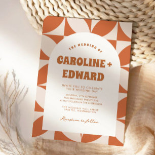 Invitation Code Qr Mariage Super coloré rétro Wavy Boho