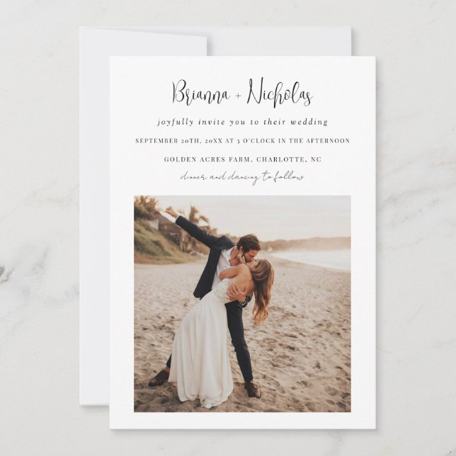 Invitation Code QR minimal tout en un Mariage (Devant)