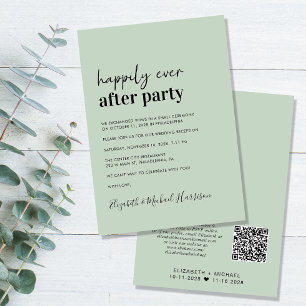 Invitation Code QR moderne minimal Sage Mariage Réception