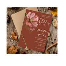 Code QR moderne simple Floral Mariage en terre cui