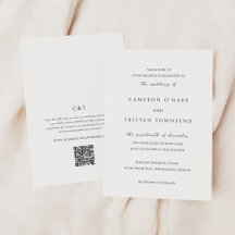 Code QR noir et blanc simple Mariage propre