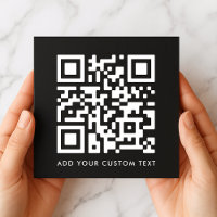 Code QR | Noir moderne minimaliste Carré élégant